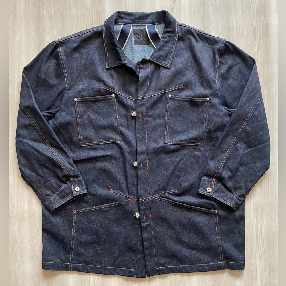 Vintage 90s French Marithe + Francis Girbaud Raw Denim Chore Coat